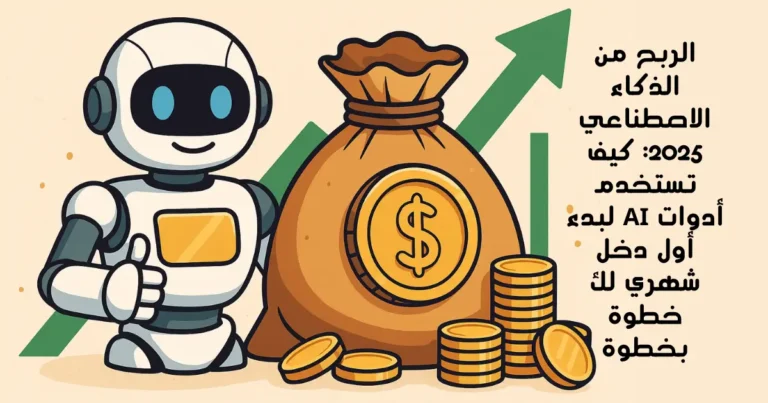 الربح من الذكاء الاصطناعي 2025: كيف تستخدم أدوات AI لبدء أول دخل شهري لك خطوة بخطوة