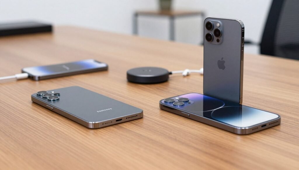 A-high-resolution-comparative-image-featuring-the-Samsung-Galaxy-S26-Ultra-on-the-left-and-the--1024x585 مراجعة سامسونج جالاكسي اس 26 الترا: ملك الكاميرا بدقة 440 ميجابكسل يسيطر على عرش 2026