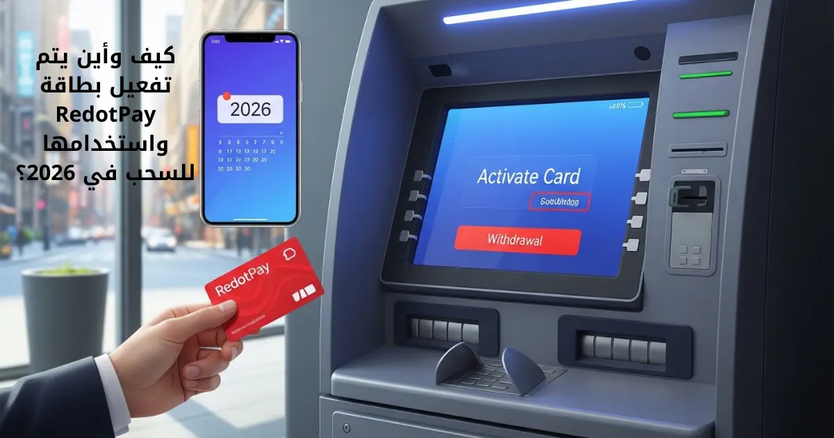 كيف وأين يتم تفعيل بطاقة RedotPay واستخدامها للسحب في 2026؟