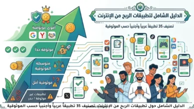 الدليل الشامل حول تطبيقات الربح من الإنترنت: تصنيف 35 تطبيقاً عربياً وأجنبياً حسب الموثوقية