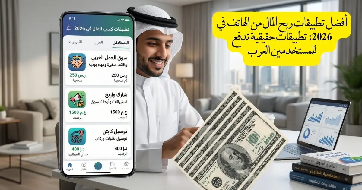 أفضل تطبيقات لربح المال من الهاتف  دليلك الشامل لتحقيق دخل إضافي من التطبيقات الذكية
