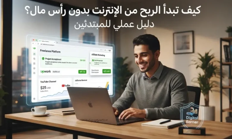 كيف تبدأ الربح من الإنترنت بدون رأس مال؟ دليل عملي للمبتدئين